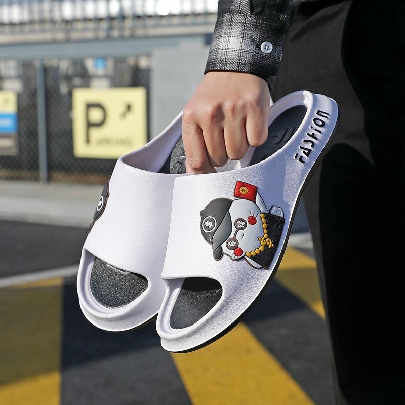 Men's slippers men's summer indoor home non-slip and deodorant couple bathing home cool slippers men's outer wear