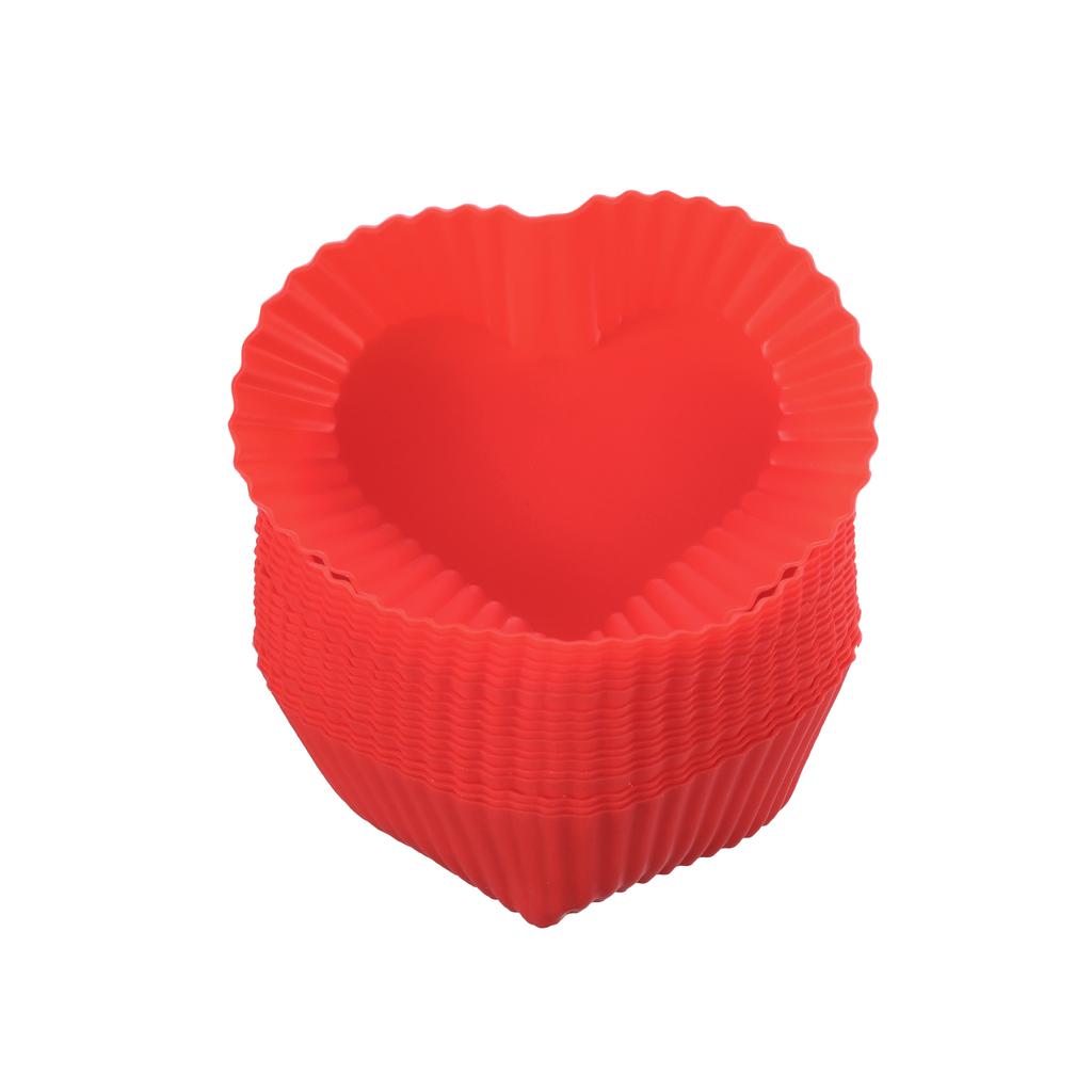 18pcs Heart Reusable Silicone Cupcake Liners Silicone Cake Mold Muffin Cupcake Baking Molds for Wedding Birthday Party