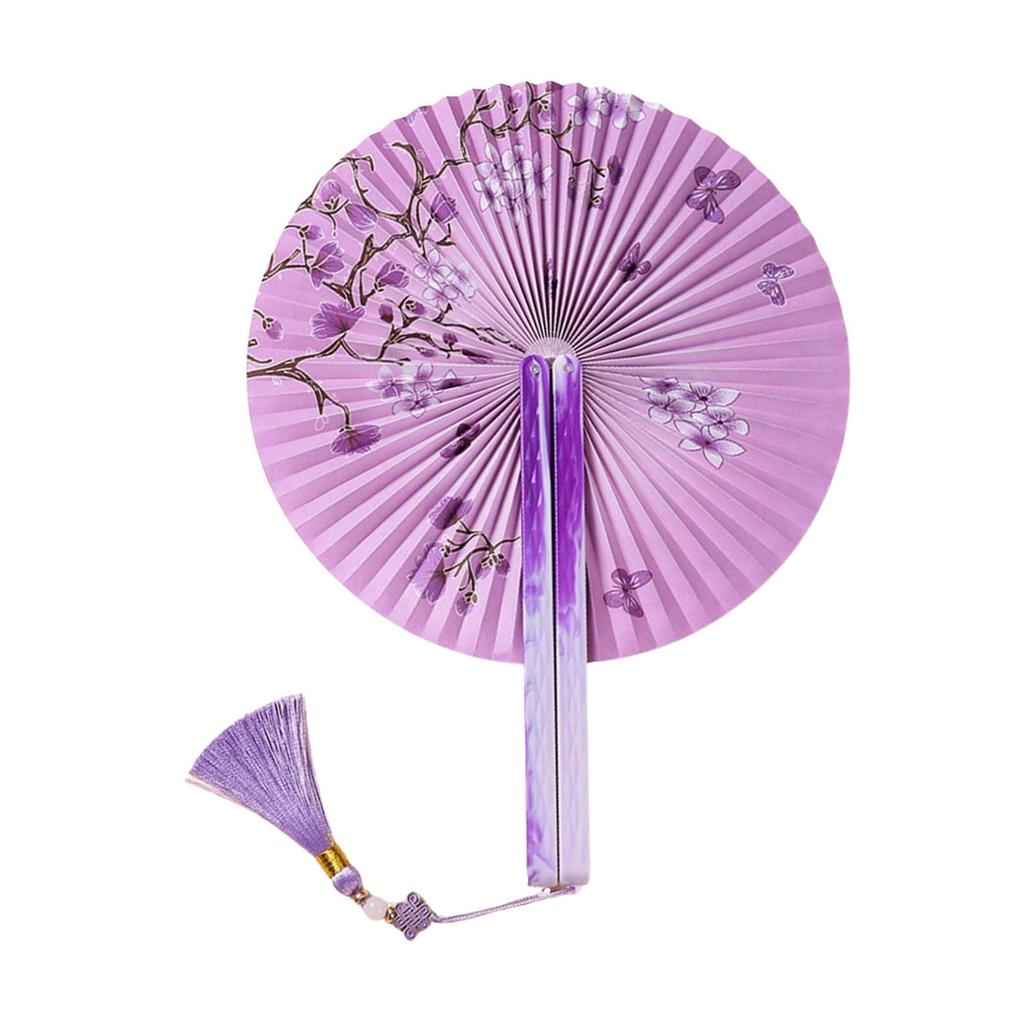 Vintaged Type Handheld Folding Fan With Tassel Magnetic Folding For Women Great For Decoration And Dance Paper Fan