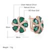 Shiny Green Natural Zircon Drop Earrings For Women Trend  Rose Gold Color Bride Wedding Fine Jewelry Crystal Gift