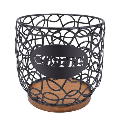 Porta capsule caffè   Cestino porta capsule caffè di grande capacità con base in legno per piano cucina   Scrivania