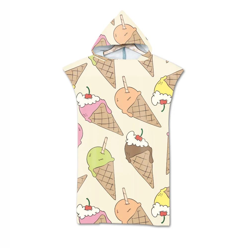 Toalla de Playa de Moda de Verano Microfibra Secado Rápido Capa Grande con Capucha Poncho de Animales de Dibujos Animados para Adultos Bata de Baño para Nadar Surf Toalla de Baño