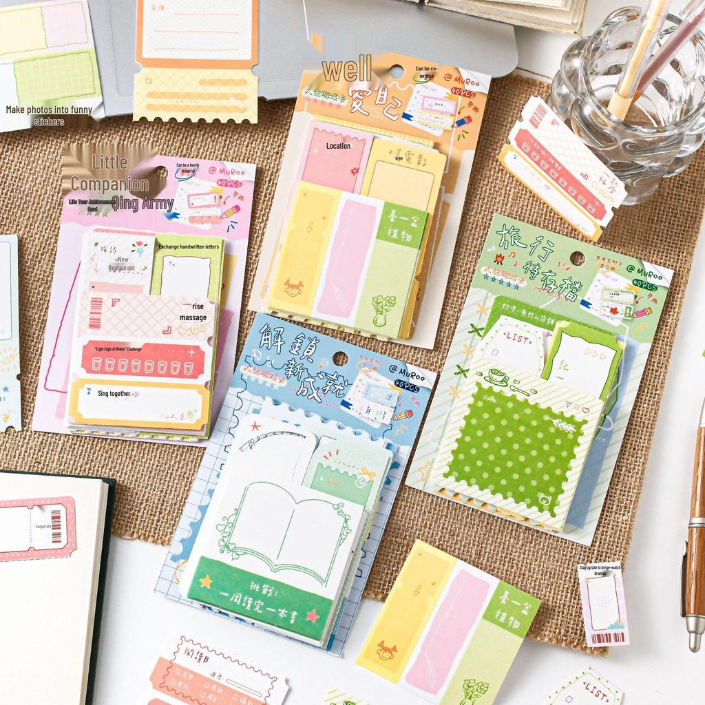 Creative Tearable Sticky Note Stickers for Journals, DIY Collage, and Student Markers