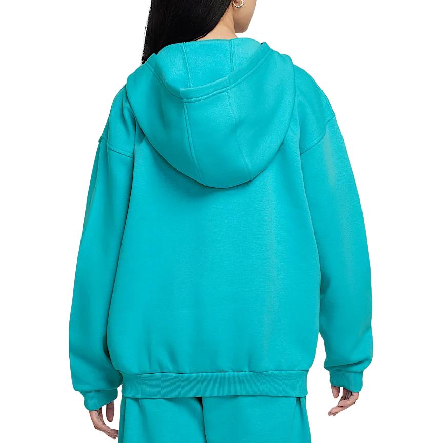 Nike Sportswear Club Fleece Oversized Full-Zip Hooded Sweatshirt Kids Tops Cactus-Green White FD2931345