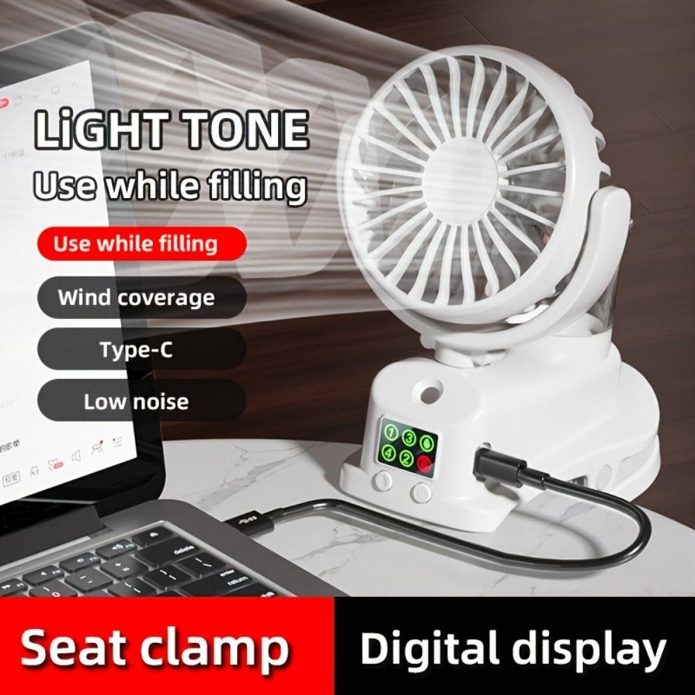 4 Adjustable Speeds Humidifier 2-In-1 Design Air Cooler Moisturizing Desk Fan  Bedroom Use