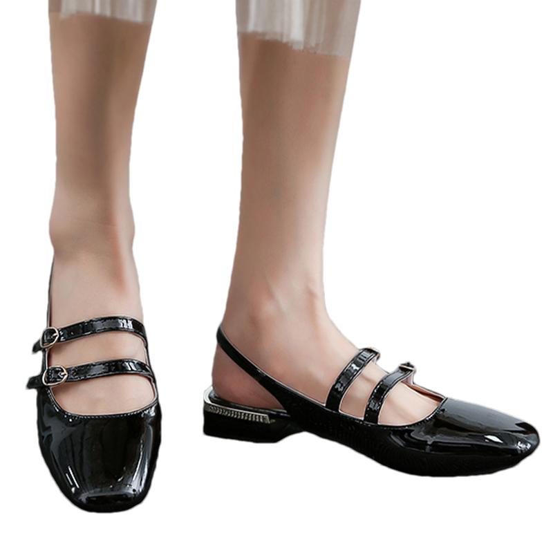 Fashion Flats Women's Sandals Elegant Shallow Shoes Designer Buckle Loafers Shoes Woman 2025 Summer Slingback Dress Sandalias De Mujer