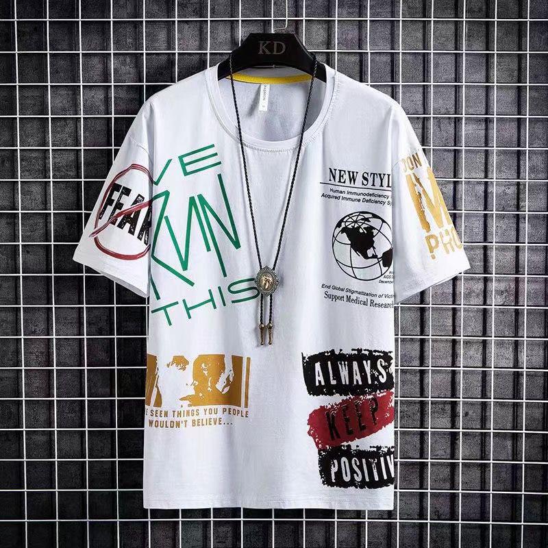 Мужская летняя футболка с коротким рукавом свободного кроя базовый слой с круглым вырезом M белый 1390₽