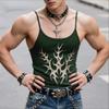 INCERUN Men Sling Sleeveless Print Fitted Tank Tops Camisole Undershirts