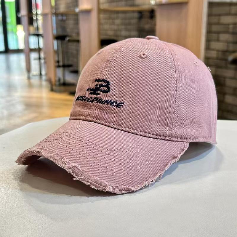 

Шляпа ретро старая рваная бейсболка женская летняя кепка Майяра солнцезащитный кепка мужская модная брендовая универсальная и с маленьким лицом Adjustable (54-59cm) розовый