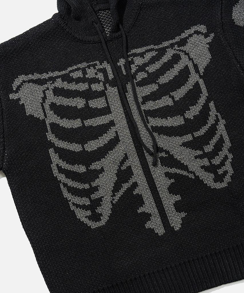 VASTIC Bone Jacquard Hoodie Knit_Black / Charcoal