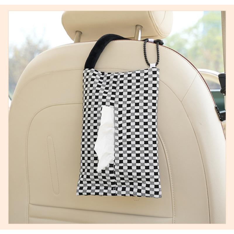 Cute Cream Style Diy Fabric Hanging Car Tissue Box Home Use