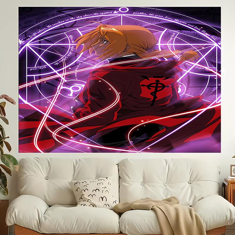 1pc Fullmetal Alchemist Tapestry, Living Room, Bedroom, Office, Party Decor, Ideal Festive Gift