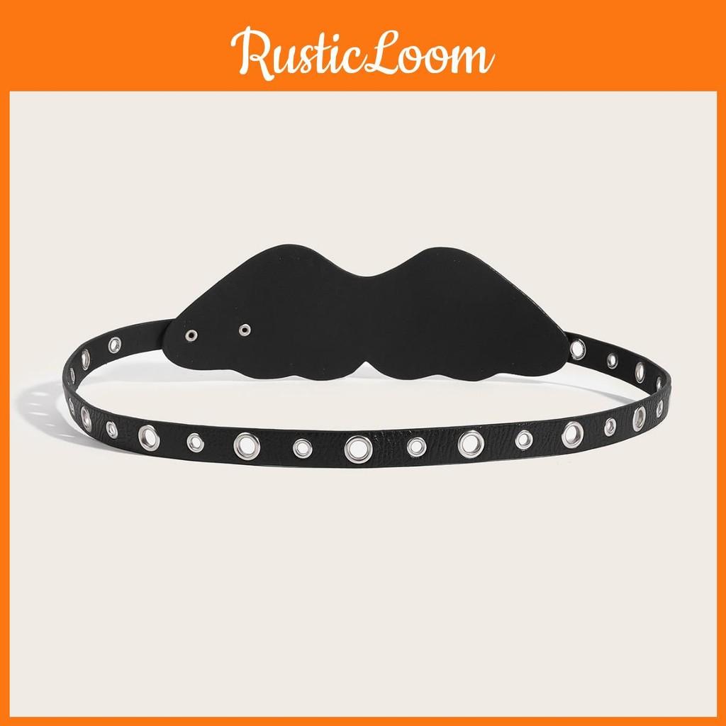 Faux Retro Trendy Leather Belt With Metal Pin Closure Bold Decorative Elements