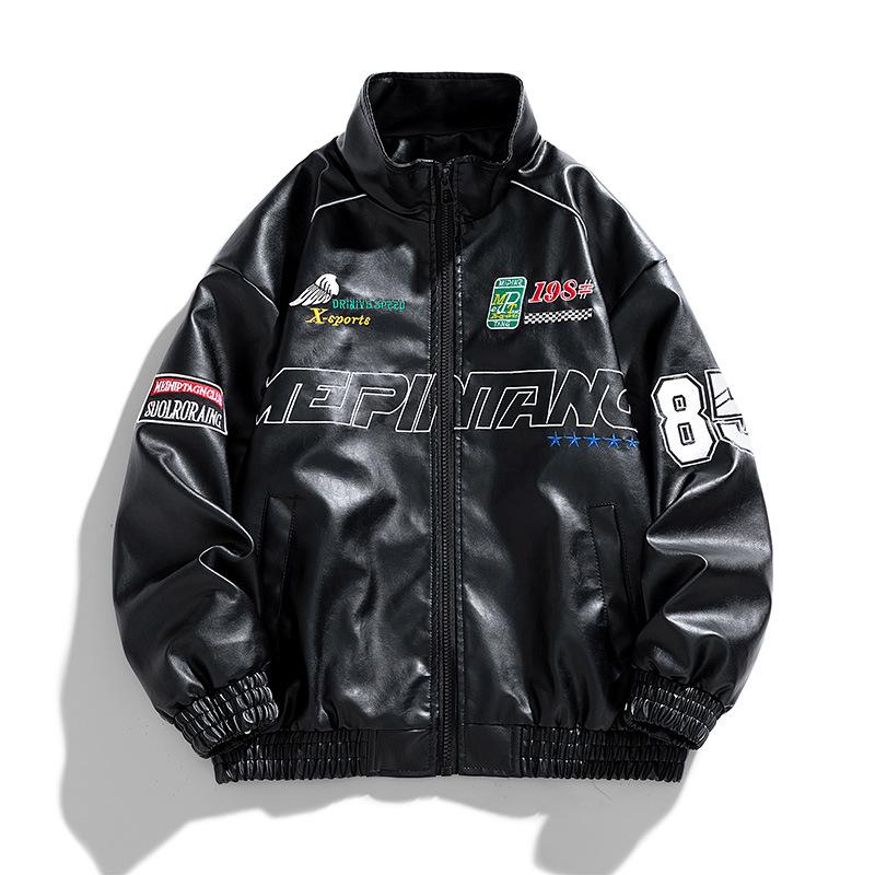 Trendy Men's PU Leather Motorcycle Jacket - Spring/Autumn Cool Outerwear