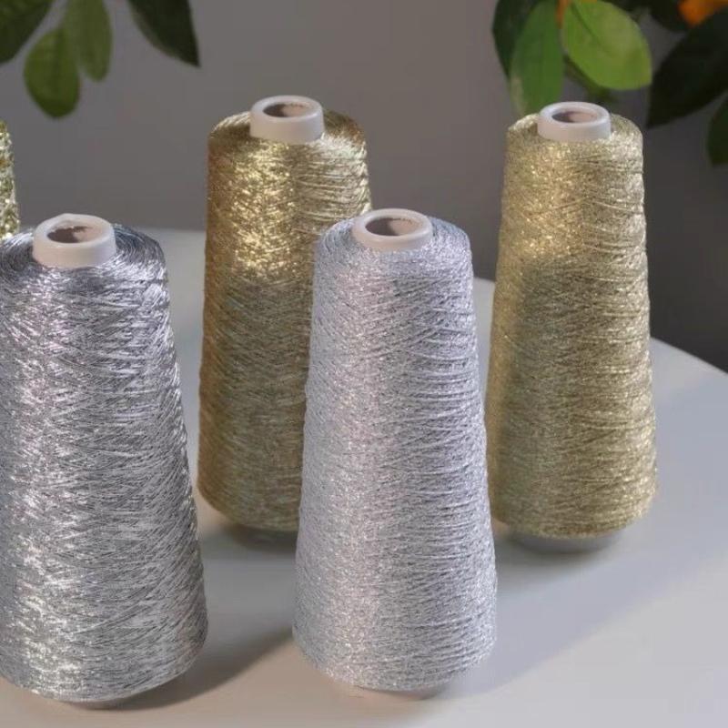 Silver Gold Hollow Yarn Butterfly Yarn Double Core-spun Yarn Wiring Handmade DIY Crocheted Woven Bag 100g