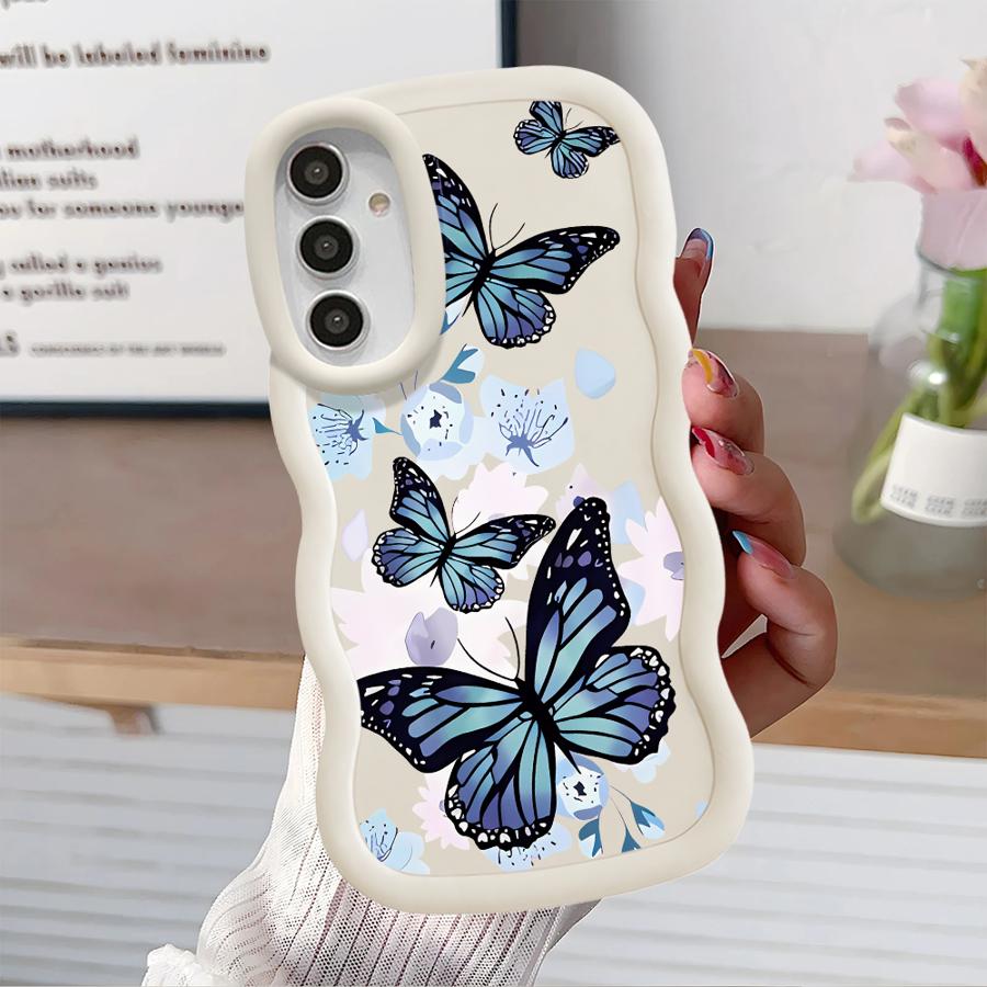 Case for Samsung Galaxy A12 A21s A11 A16 A13 A52 A14 A15 Soft Phone Cover A06 A23 A03 A22 A53 A04 A05 A33 INS Retro Butterfly