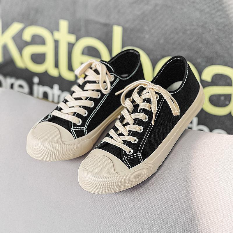 

Летняя корейская версия дышащей парусиновой обуви, мужская обувь Niche Design Sense Cream White, ретро-спортивная обувь для пар 39 чёрный