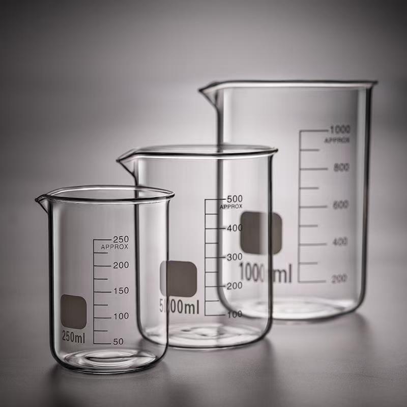 2pcs 50/100/150/250/500/1000ml High Borosilicate Glass Measuring Cups Scale Cup Laboratory Beaker Kitchen Baking Measuring Cup