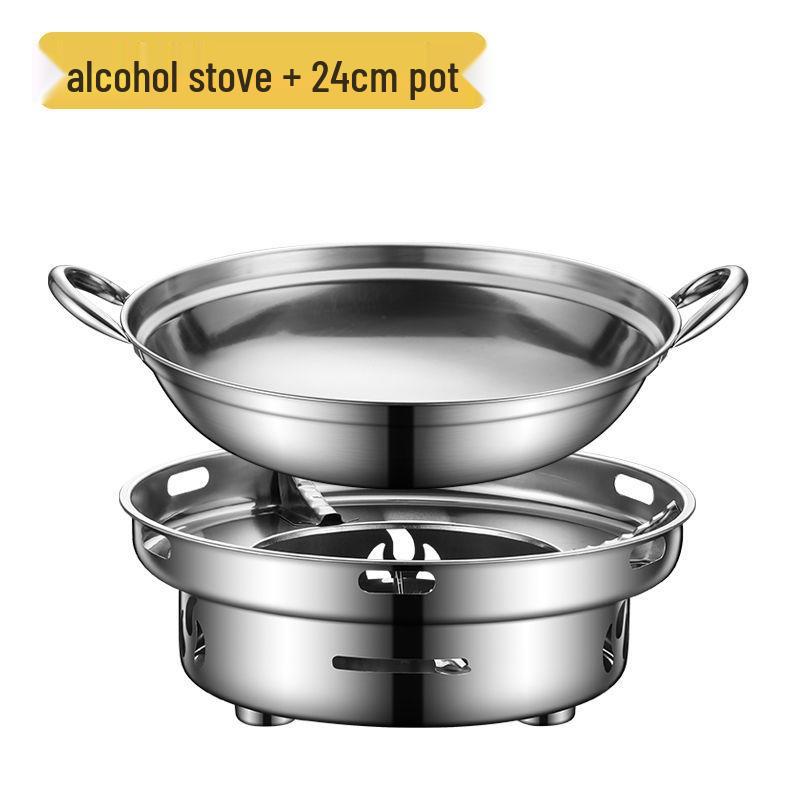 Stainless Steel Windproof Alcohol Stove for Outdoor & Indoor Use - Ideal for Hot Pots, Dorms, Restaurants & More
