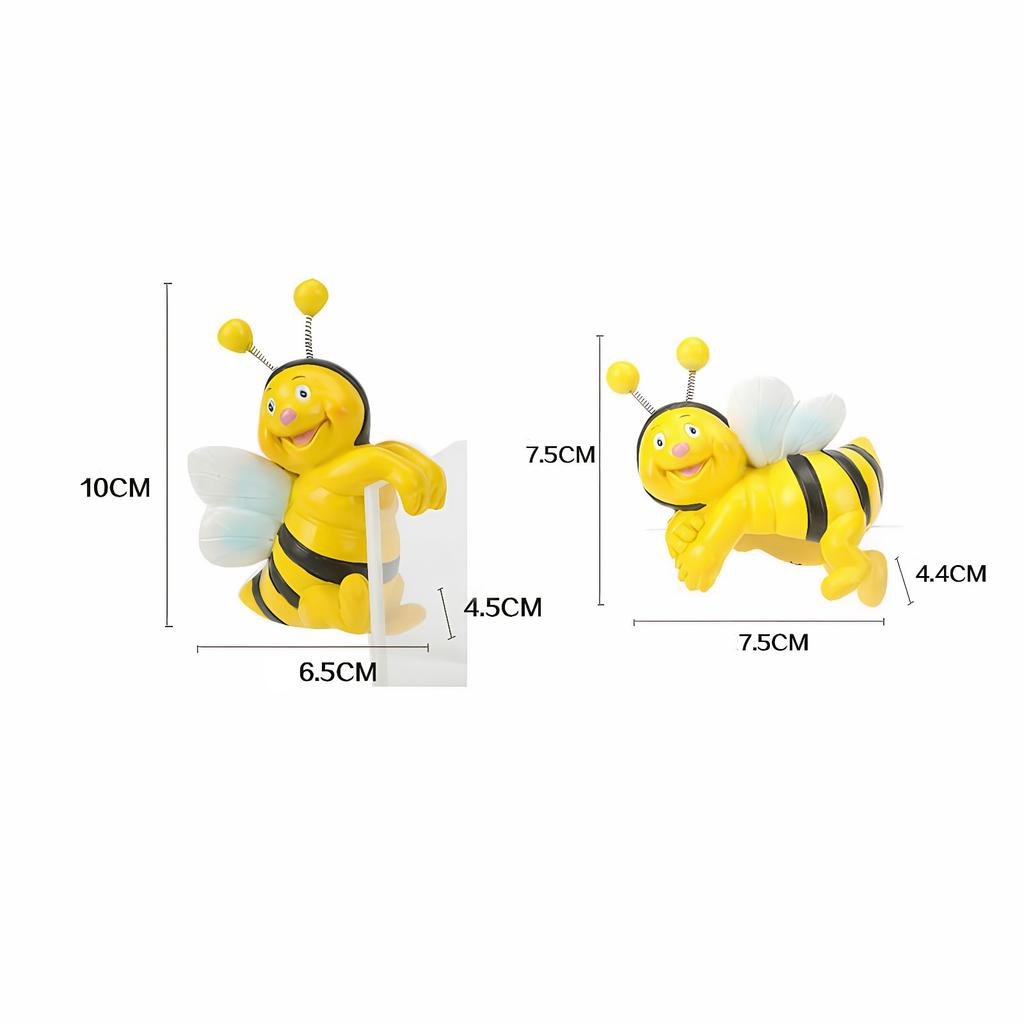 Set of 2 Resin Hanging Bee Statues Planter Pot Decorations Bee Figure Plant Pot Hanger for Home Garden Patio Lawn Yard Ornaments