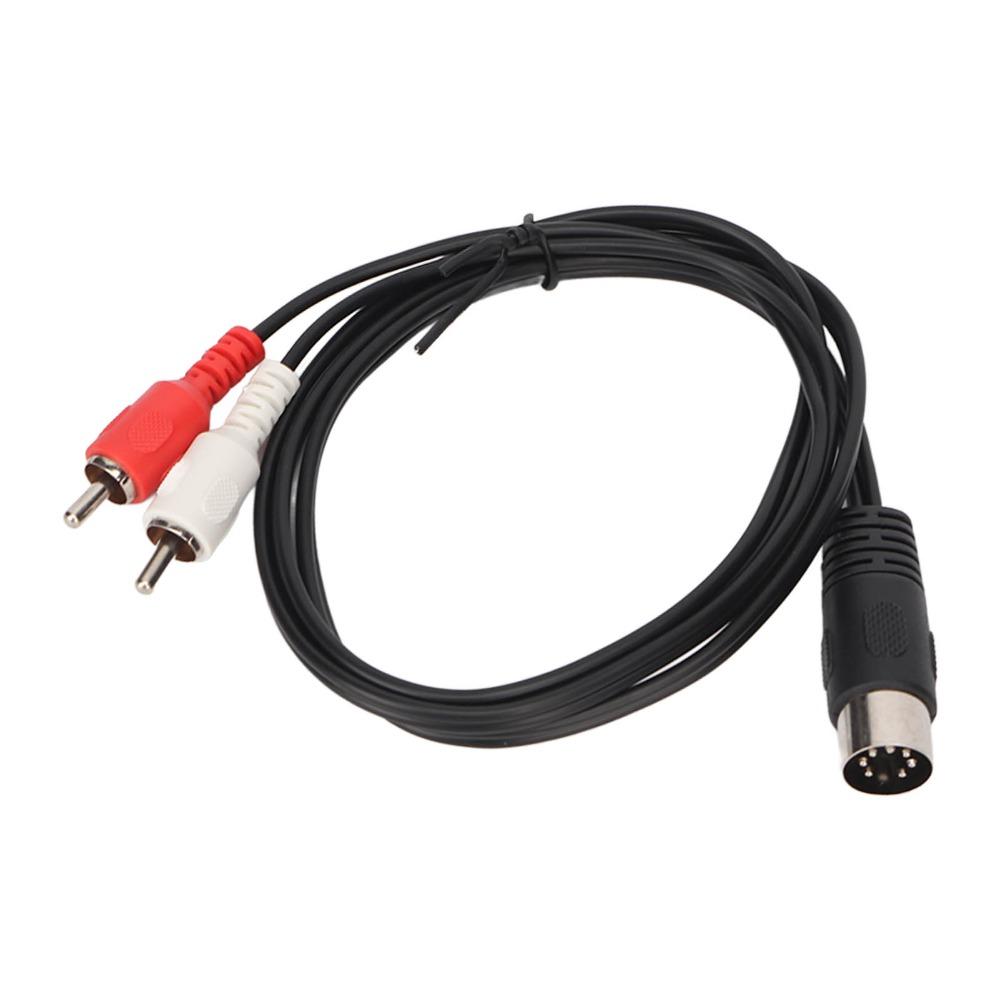 Flexible DIN 7PIN Male To 2RCA Male Cable Double Shielding Audio Cable Audio Equipment Output