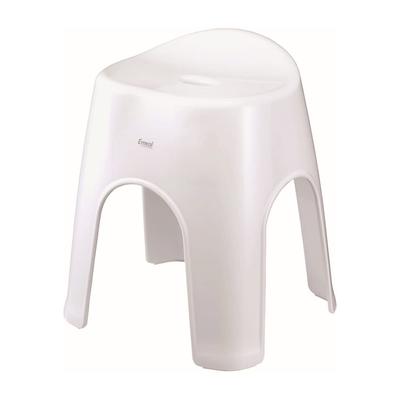 Asvel Emil Bath Stool, Breathable, Comfortable Seat, 40cm, White, Easy To Stand Up and Sit Down, A5304