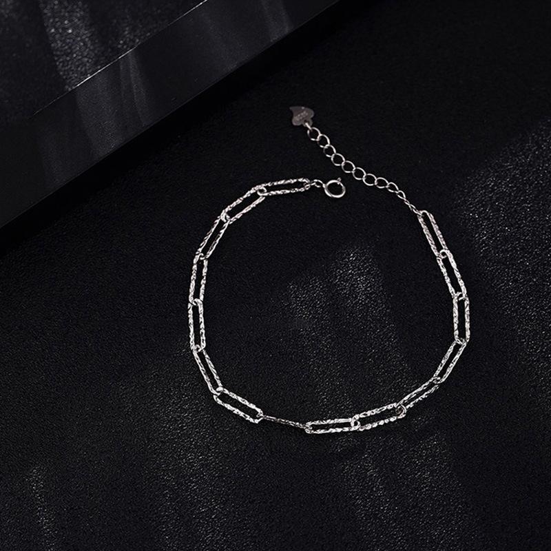 925 Sterling Silver Sparkling Chain Bracelet Female Ins Niche Design Luxury Exquisite Bracelet for Women Silver 925 Jewelry