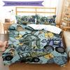 3pcs Custom Name Cute Cars Bedding Set Duvet Cover Closure Includes 1 Duvet Cover & 2 Pillowcases, Soft and Comfortable for All Seasons.