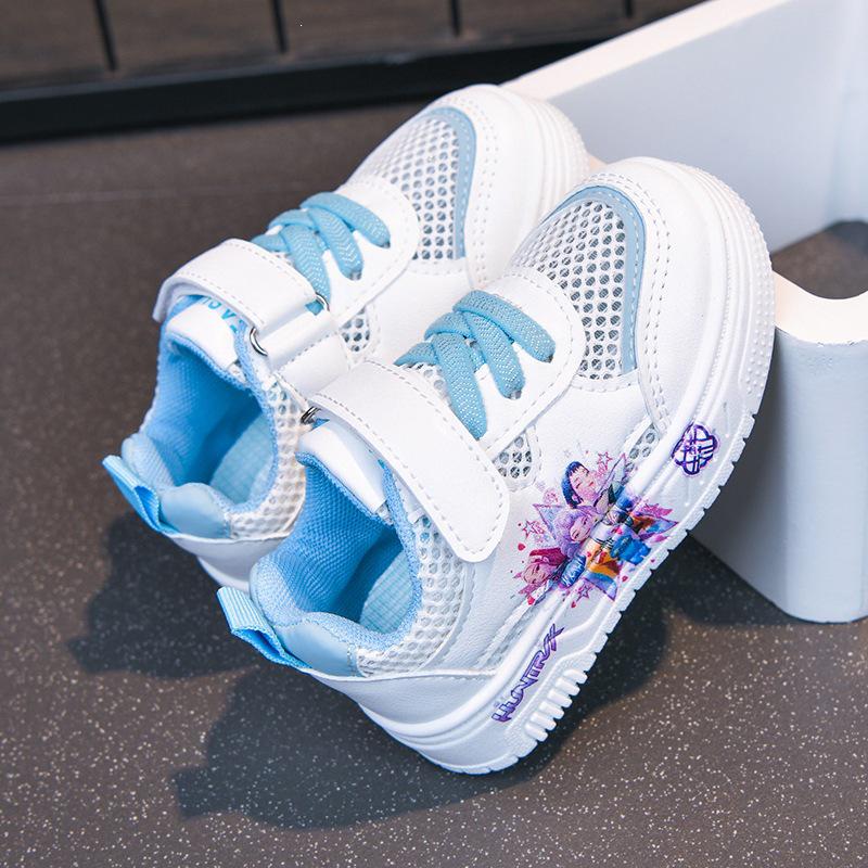 2026 Girls' Cartoon Princess White Sports Shoes - Summer Casual Fashion for Big Kids