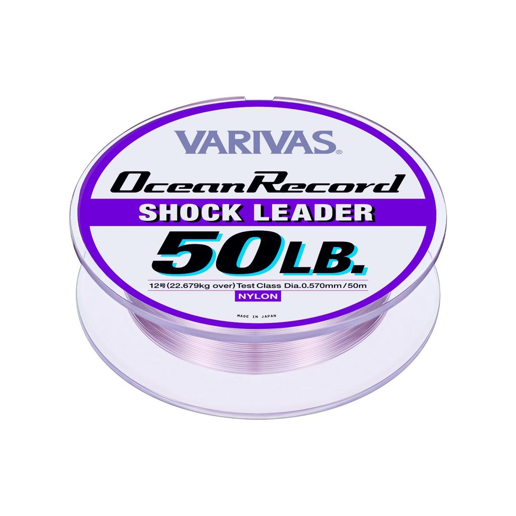 MORRIS VARIVAS Shock Leader Ocean Record Nylon 50m 50lb Misty Purple