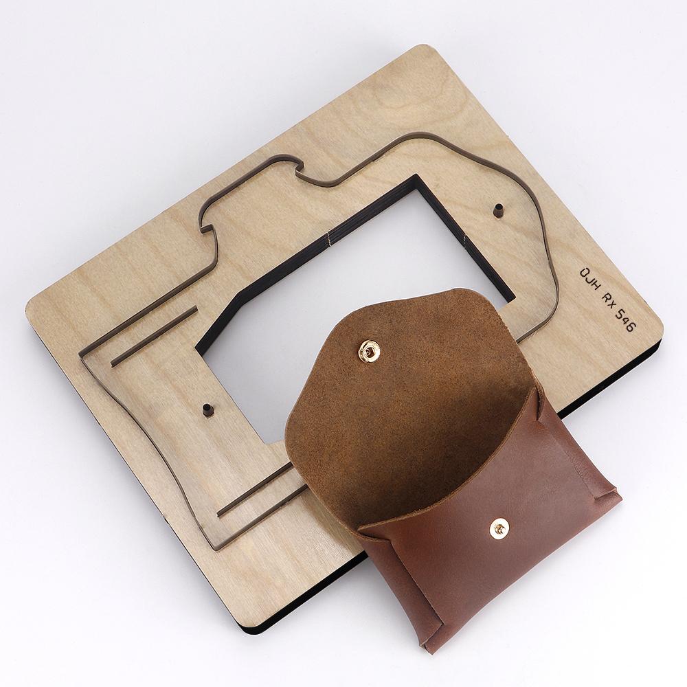 1 Stück Lederhandwerk Schablone Stanzwerkzeug, Manuelles Metallstanze für Ledergeldbörse, Kartenhalter, DIY Lederarbeiten Design-Schneideform-Bausatz