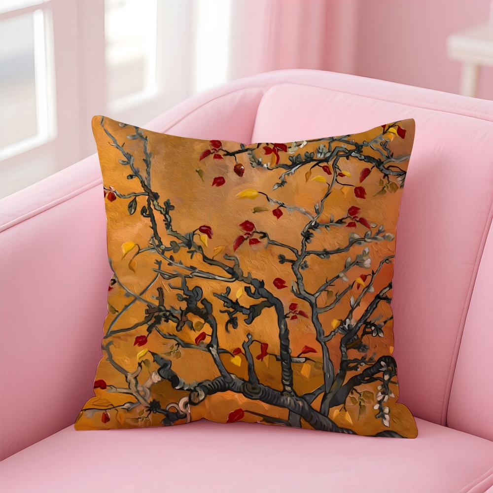 Watercolor Painting of Orchid Plants Cushion Cover Pillow Case Soft Skin Friendly Fabric  Concealed Zipper