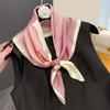 27.5" Simple Seagull Printed Square Scarf Stylish Imitation Silk Satin Shawl Spring Autumn Thin Sunscreen Headscarf For Women