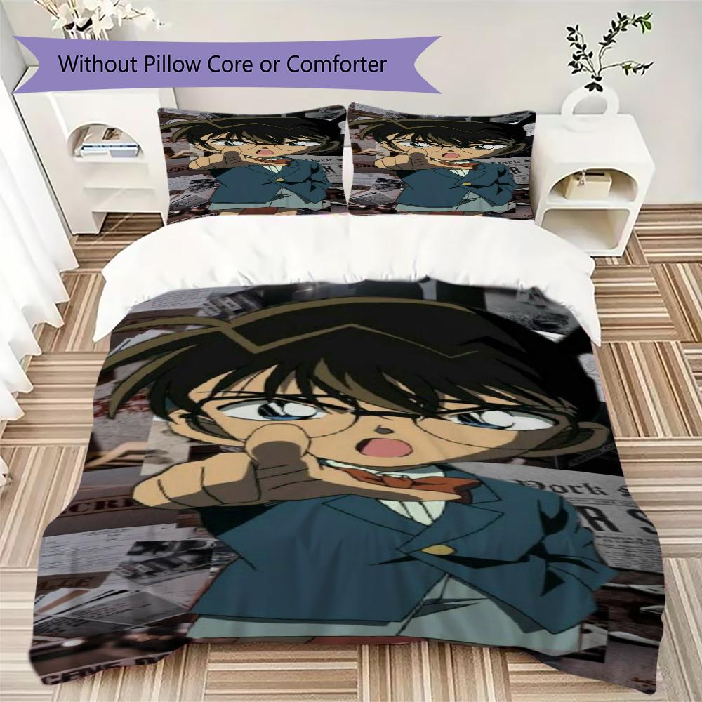 Detective Conan Anime Mystery Characters Bedding 1 Duvet Cover 2 Pillowcase Without Core Without Core Soft And Comfortable