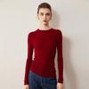 2025 Autumn New Arrival: Korean Style Slim Fit Ladies' Striped Wool Sweater with Round Neck