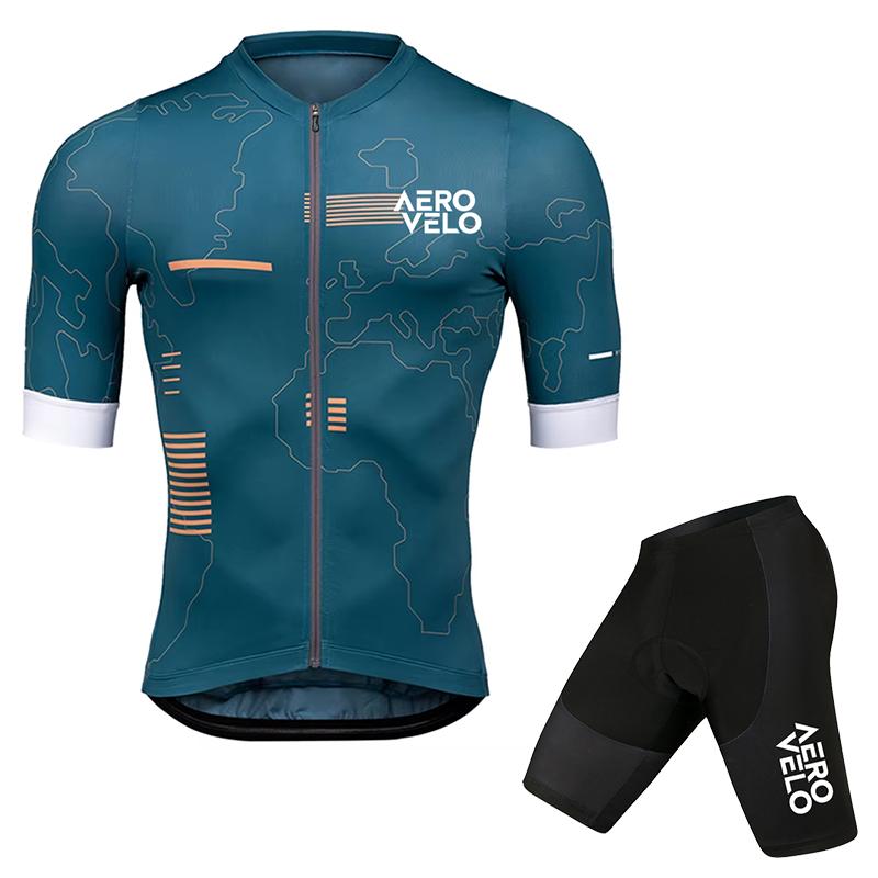 Fahrradtrikot Set Herren Fahrradbekleidung Sommer Straße Training Bike Shirts Anzug Fahrrad Trägerhose MTB Uniform