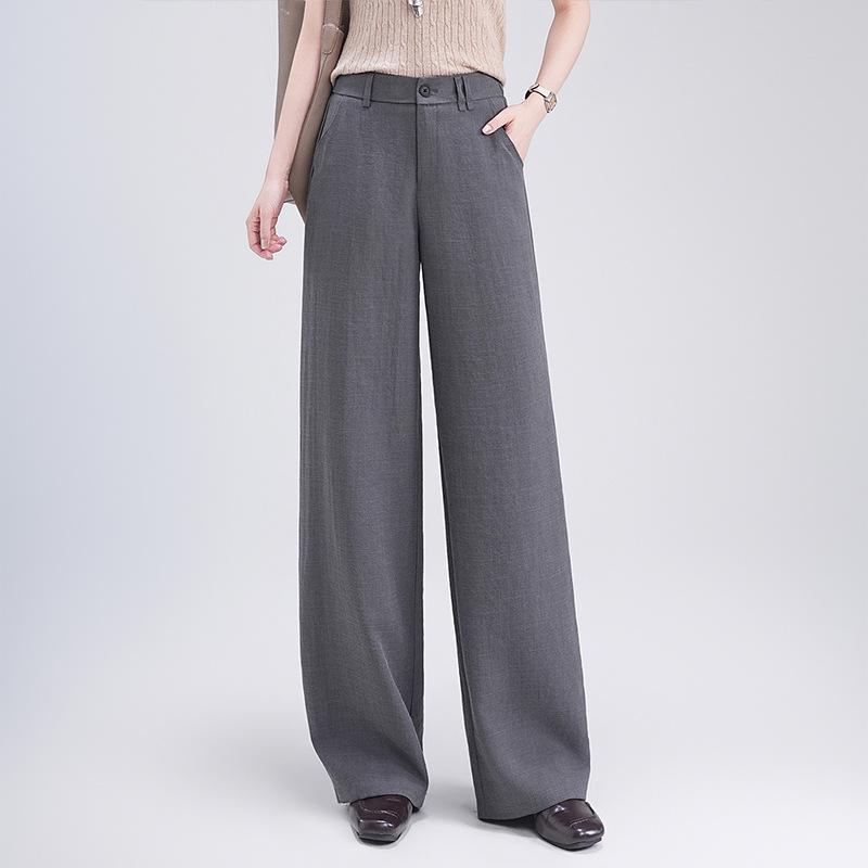 

Chic Women s Linen Wide-Leg Trousers - Spring/Autumn 2026 Collection 32 сірий колір