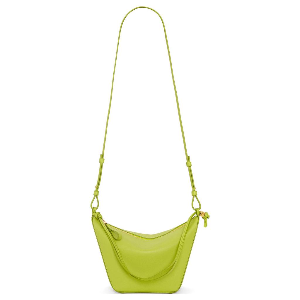 Loewe Hammock Hobo Embossed Letter Puzzle Zipper Closure Leather Hobo Bag Women Hobo Bag Grass-Green A538G13X01-1718