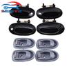 8 Pcs Outside & Ide Car Door Handle Front Rear Left Right For Hyundai Elantra 1.8L 1996 1997 1998 1999 2000 Black / Grey