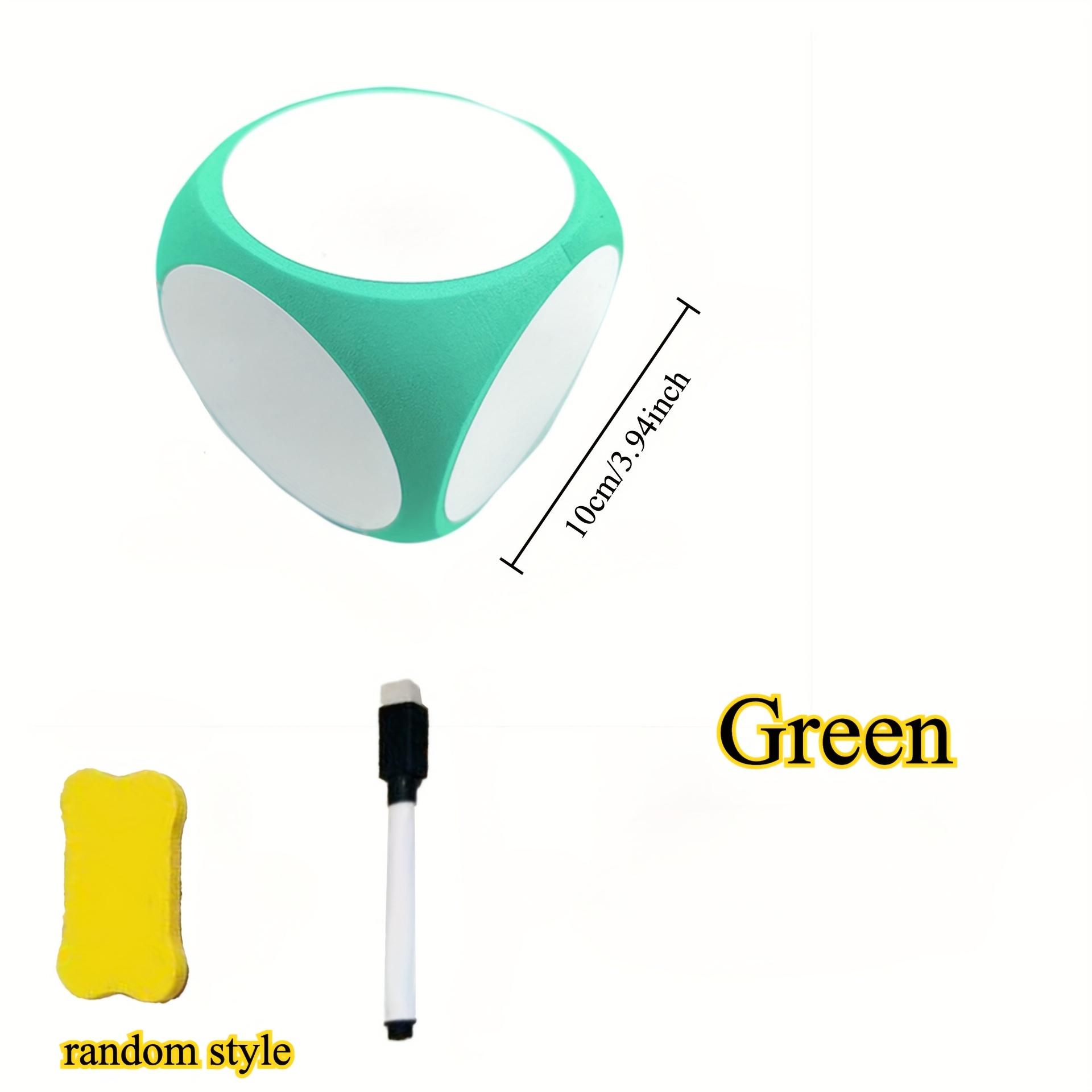 

Whiteboard Dice Set, Reusable and Erasable Fun Classroom Props - Suitable for Developing Math and English Skills зелёный