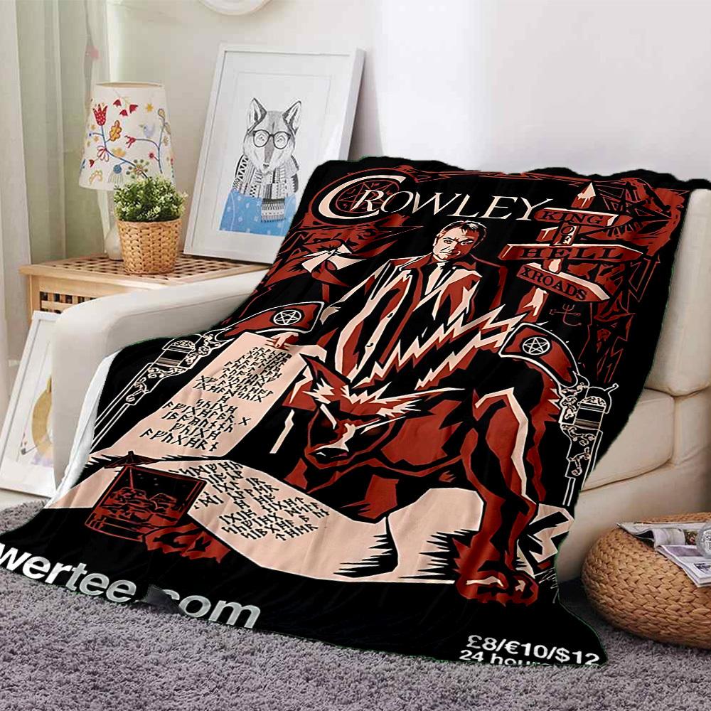 

1pc Crowley King of Hell Soft Flannel All-Season Throw for Home, Office, Outdoor UseDurable Comfort 100567 80cmx120cm(31inx47in)