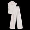 Women's Sleeveless Linen Top & Wide-Leg Pants Set