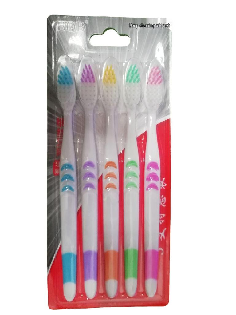 Set mit 5 Bambuskohle-Zahnbürsten für Erwachsene - Weiche Borsten Sonderangebot