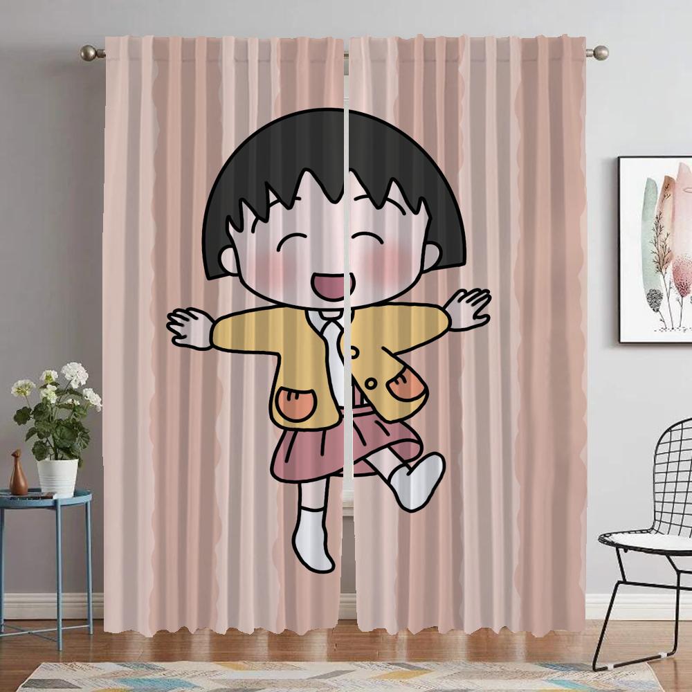 

Chi-bi Maruko Home Interior Curtains for Living Room Curtain Shades Partition Tulle for Bedroom Halloween Decoration Kitchen W60xH90cmx2pcs-CL