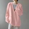 Bidason Knit Long Button Soft and Loose Medium Perfect for Everyday and Spring Women's Cardigan, V-Neck, Sleeves, Front, Pockets, Warm, Stretchy, Fit,