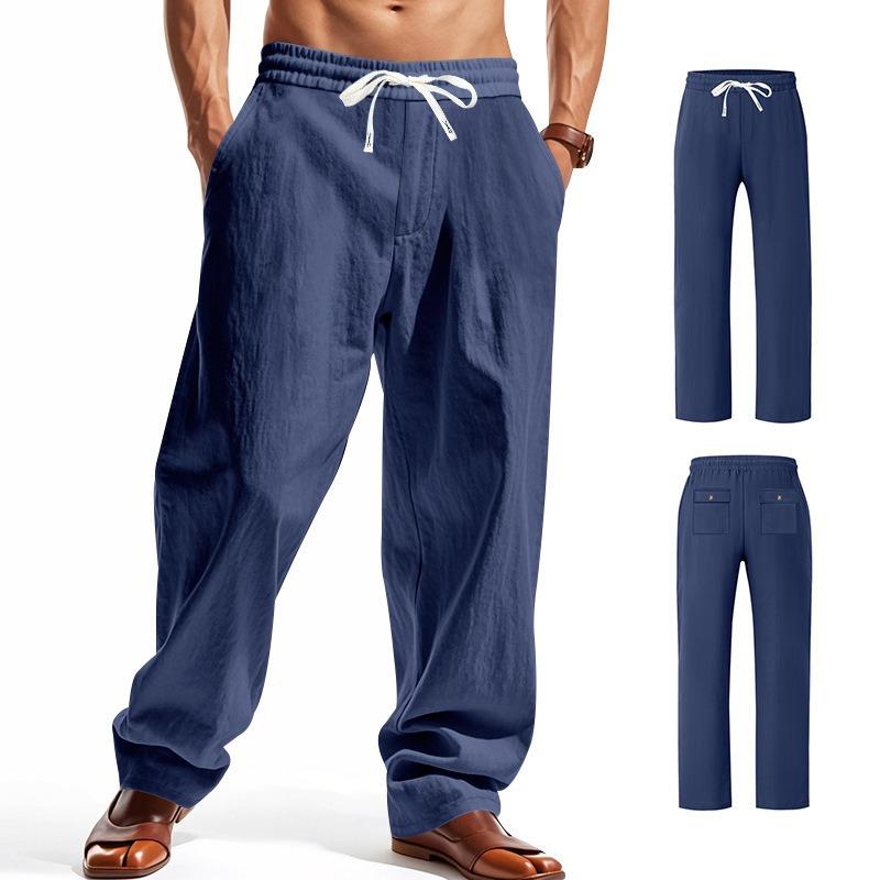 Mens Loose Wide Leg Breathable Casual Long Pants For All Seasons