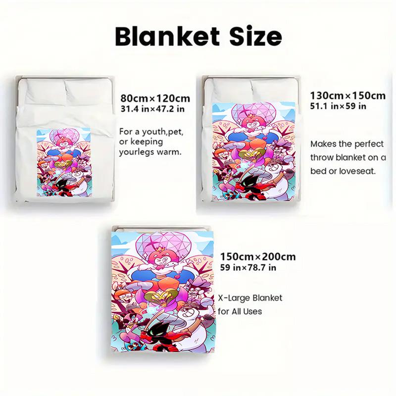 Cartoon Character Theme 2D Flat Pattern Flannel Blanket High Quality All Seasons Warmth and Comfort Perfect for Christmas Gifts.PMT0914393