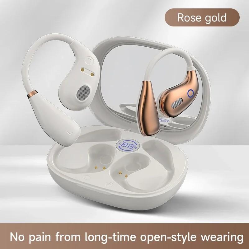 Wireless Touch Ear-Hook Earphones Painless Wear HiFi Stereo Music With HD Microphones Digital Display Noise Cancel