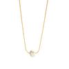 Minimalist freshwater pearl titanium steel necklace women's fashion light luxury collarbone chain 1011 new stainless steel necklace