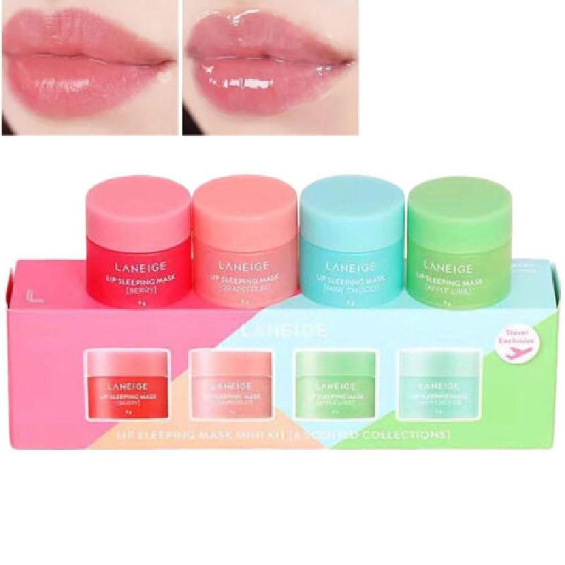 Nourishing Sleep Lip Mask Set Of Four With Moisturizing Hydration For Day And Night Care